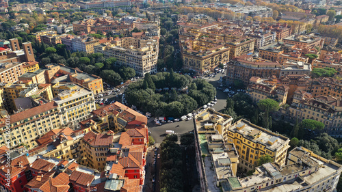 Photography Aerial drone photo of iconic Piazza Mazzini or Mazzini square in the centre of P