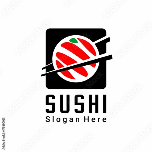 sushi logo vector, restaurant logo, cafe and bar, template