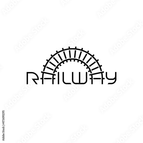 Railway typography logo design.