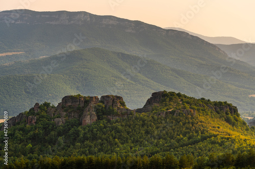 Belogradchik cliff rocks and wall at ancient Kaleto, landmark of Bulgaria photo