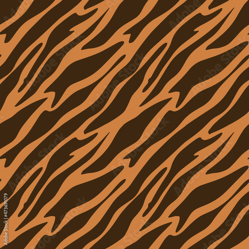 tiger animalistic seamless pattern with stripes and spots, modern animal print