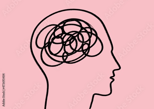 Mental health problems on head illustration