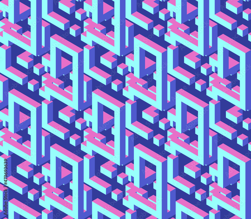 Vector isometric pattern, geometric shapes pattern, abstract background, wallpaper Vector isometric pattern, geometric shapes pattern, abstract background, wallpaper