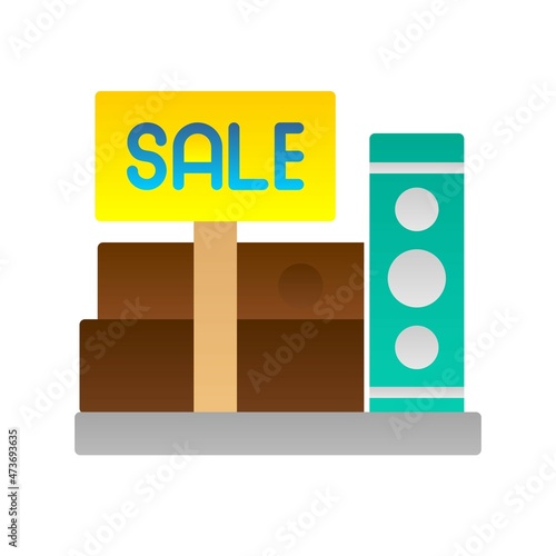 Bookshop Flat Gradient Vector Icon Design
