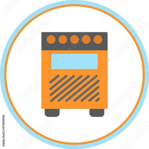 Amplifier Flat Circle Vector Icon Design