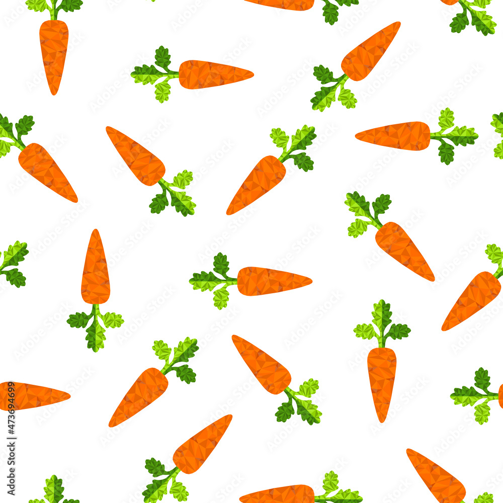 Easter seamless pattern with polygonal carrots. Childish pattern with carrots. Eps 10. Easter seamless pattern with polygonal carrots. Childish pattern with carrots. Eps 10.