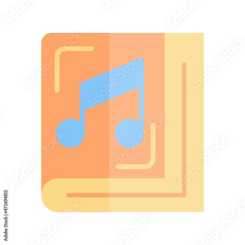 Music Book Flat Light Vector Icon Design