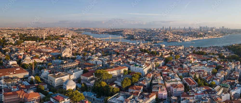 panorama of Istanbul city, Turkey architecture