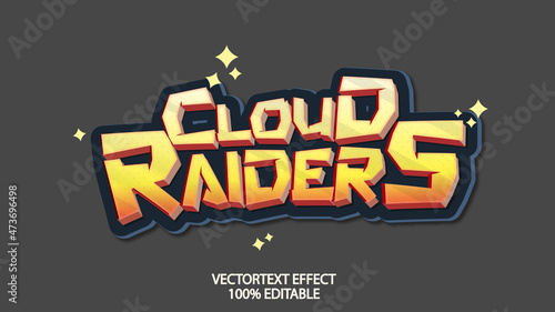 cloud raiders vector text effect