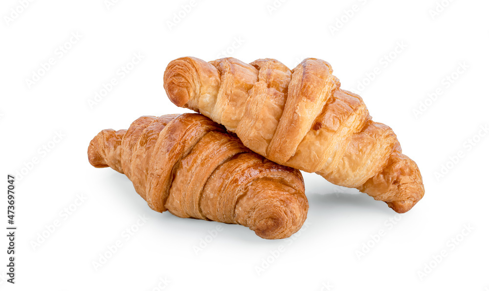 Fresh tasty croissants on white background. Fresh tasty croissants on white background.