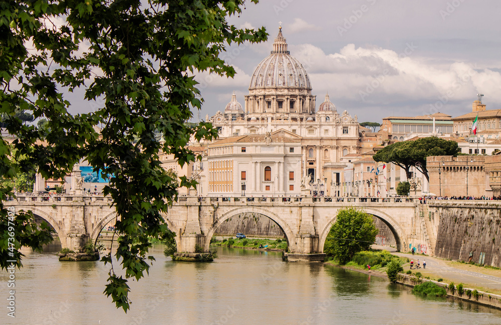 view of saint Peter's Basilica in Rome