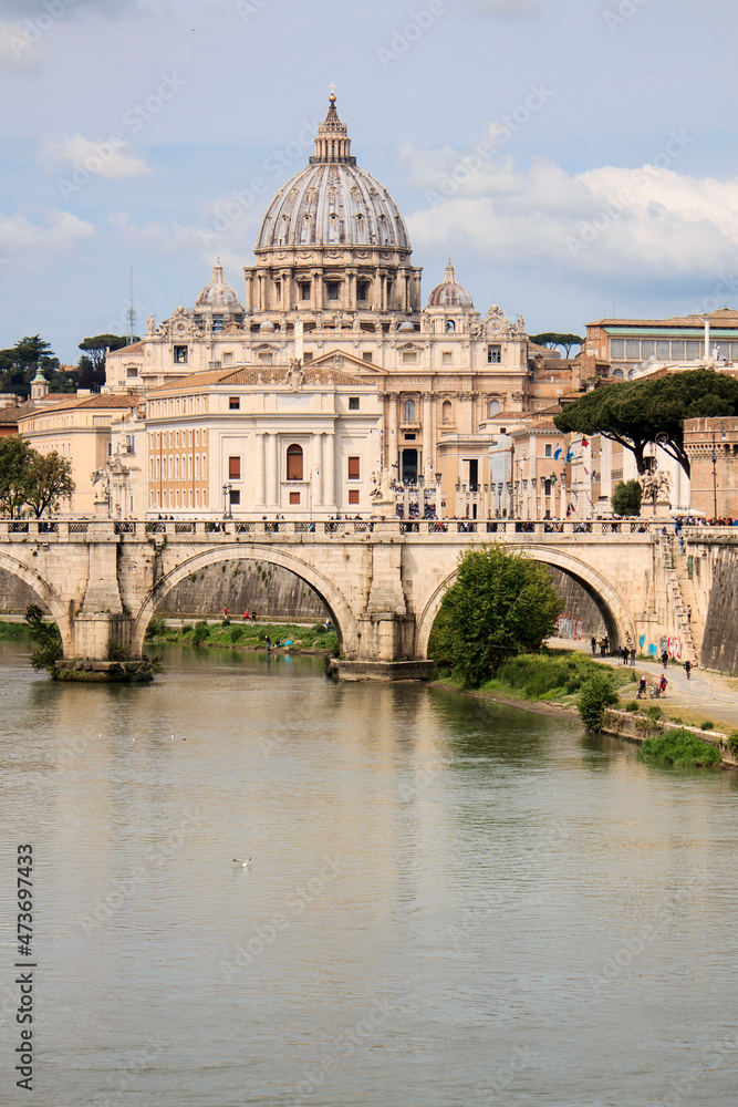 view of saint Peter's Basilica in Rome