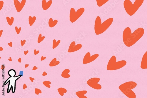 Person posting a selfie on social media and receiving likes