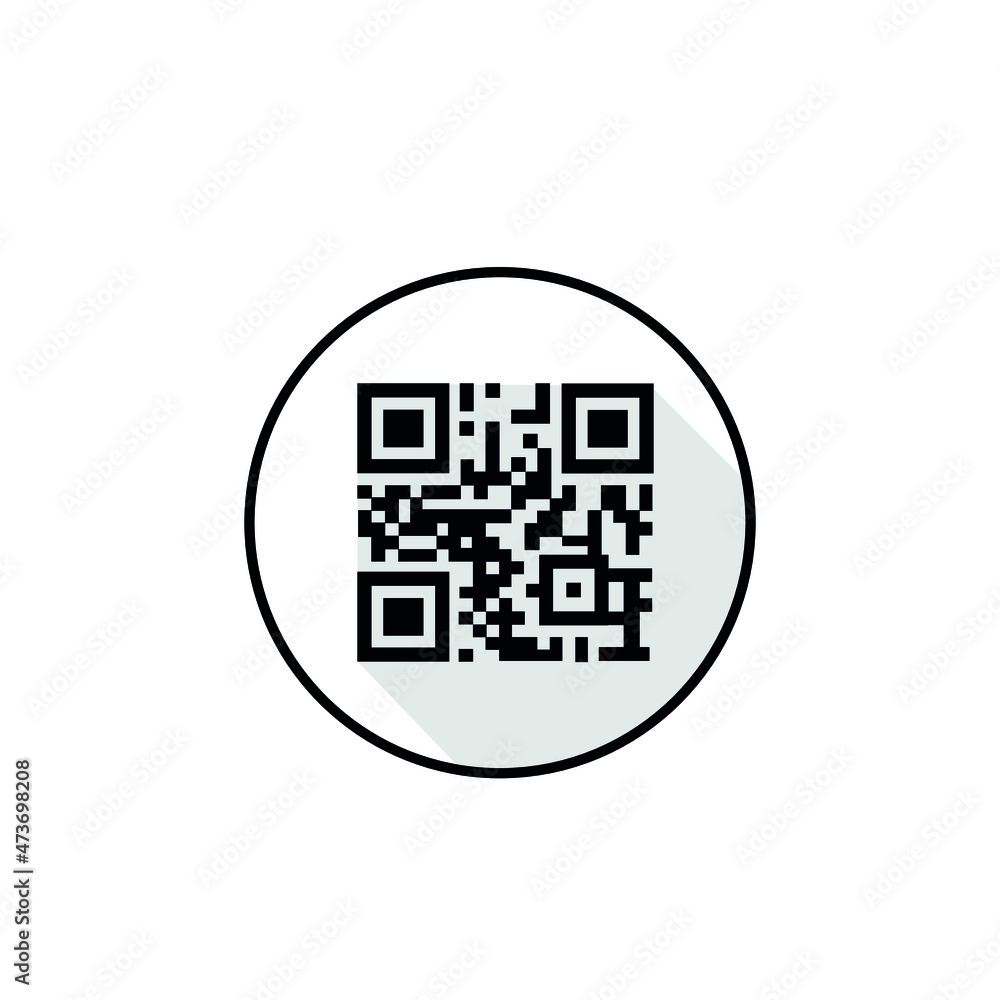 QR code icon isolated on white background. Scanning qarcode. vector QR code icon isolated on white background. Scanning qarcode. vector