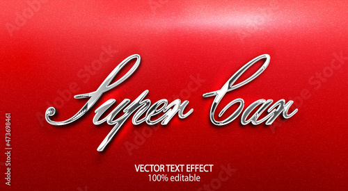 super car vector text effect
