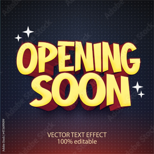 opening soon vector text effect