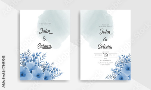 Delicate Flowers Watercolor Floral Wedding Invitation Card