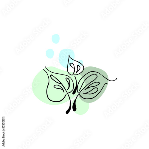 Leaves on abstract background.Vector graphics.Suitable for print,background,fabric design,paper. 