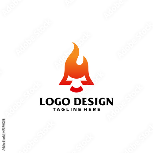 Ghost fire modern logo design