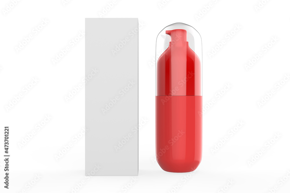 Cosmetic Bottle with Pump Mockup isolated on white background. 3d illustration Cosmetic Bottle with Pump Mockup isolated on white background. 3d illustration