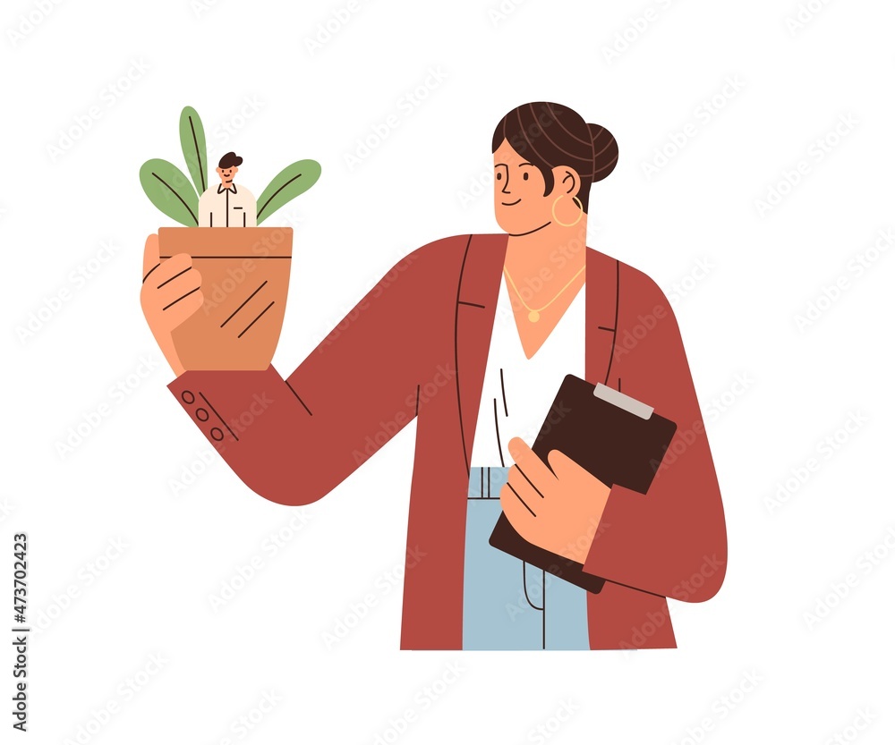 Employee growth, personal coaching and mentorship concept. Mentor supporting and training young trainee. HR manager help in development. Flat graphic vector illustration isolated on white background Employee growth, personal coaching and mentorship concept. Mentor supporting and training young trainee. HR manager help in development. Flat graphic vector illustration isolated on white background