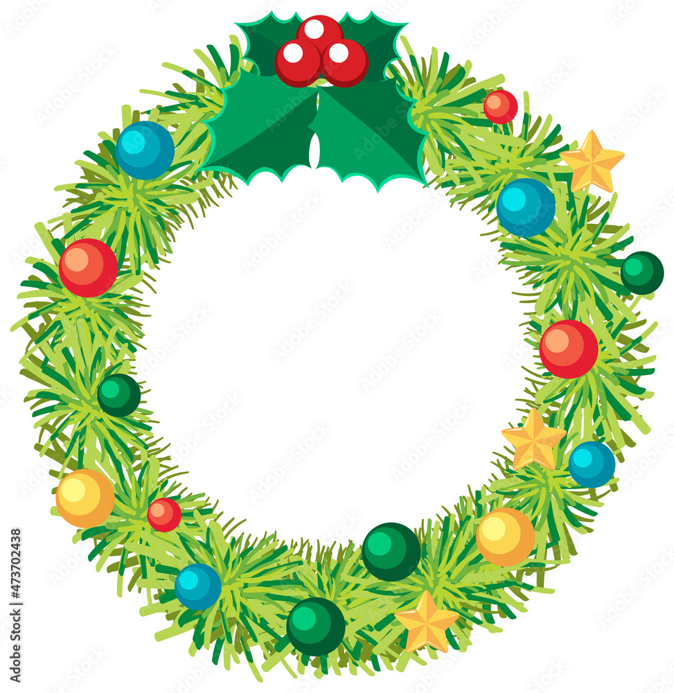 Christmas wreath with red holly Christmas wreath with red holly