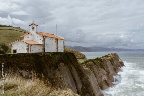 San Telmo hermitage in Zumaya on top of cliff photo