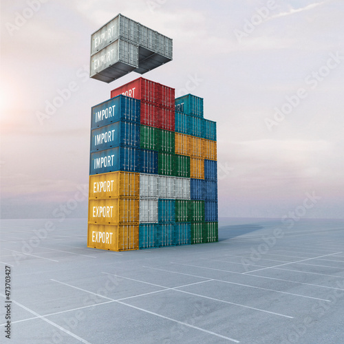 Patterns of shipping containers photo
