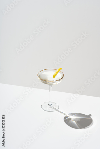 Glass of a vesper cocktail