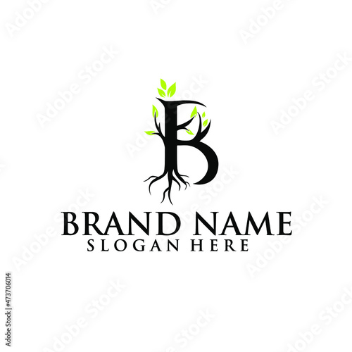 B letter tree ornament logo