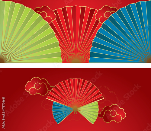 vector greeting banner design in order to strengthen the Chinese New Year with Chinese figurines 