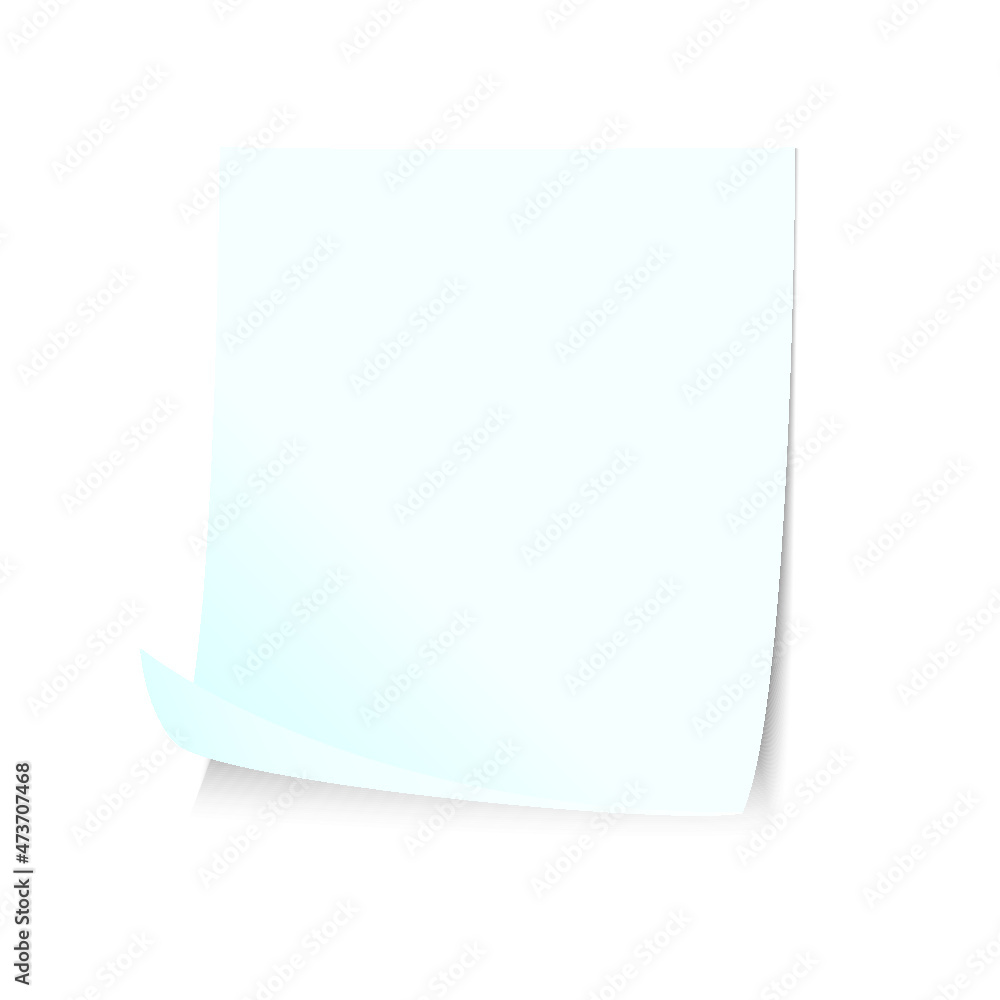 Blue blank paper with page curl isolated on a white background Blue blank paper with page curl isolated on a white background