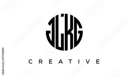 Letters JLKG creative circle logo design vector, 4 letters logo