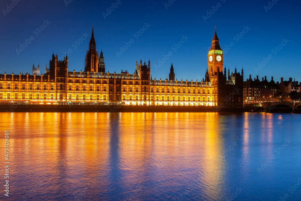 England's Houses of Parliament, with the River Thames in foreground. England's Houses of Parliament, with the River Thames in foreground.