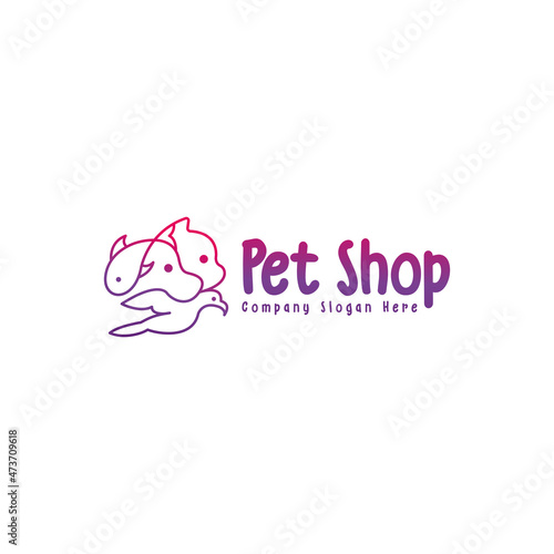 Pet shop logo design. Vector