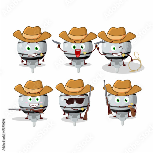 Cool cowboy white lolipop wrapped cartoon character with a cute hat
