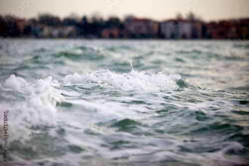 Rough waters of Venice lagoon photo
