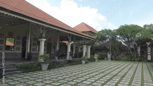 Inside view of the heritage Karangasem Royal Palace Puri Agung Karangasem at Sultan Agung Street, Amlapura, Indonesia. photo