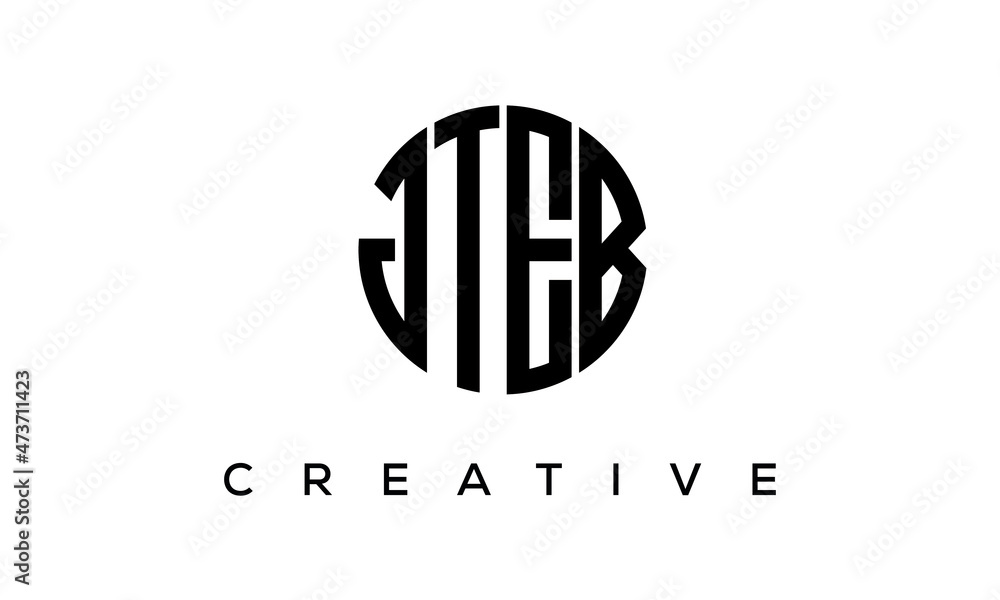 Letters JTEB creative circle logo design vector, 4 letters logo Letters JTEB creative circle logo design vector, 4 letters logo