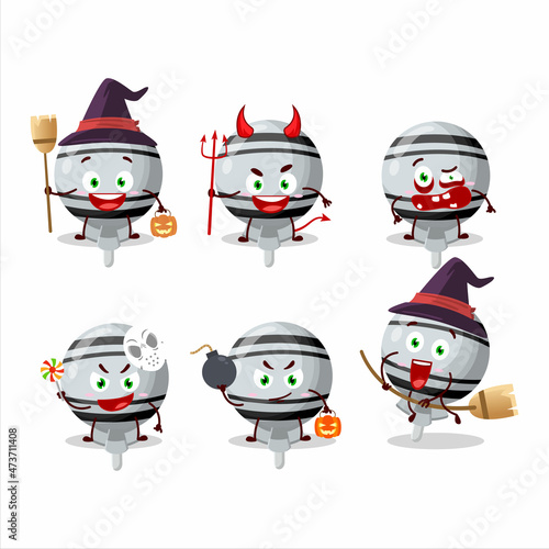 Halloween expression emoticons with cartoon character of white lolipop wrapped