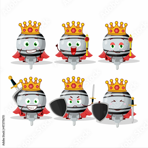 A Charismatic King white lolipop wrapped cartoon character wearing a gold crown