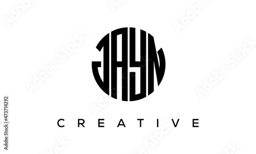 Letters JAYN creative circle logo design vector, 4 letters logo photo