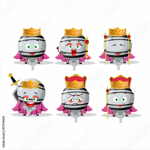Queen and her magic clothes cartoon of white lolipop wrapped wearing tiara