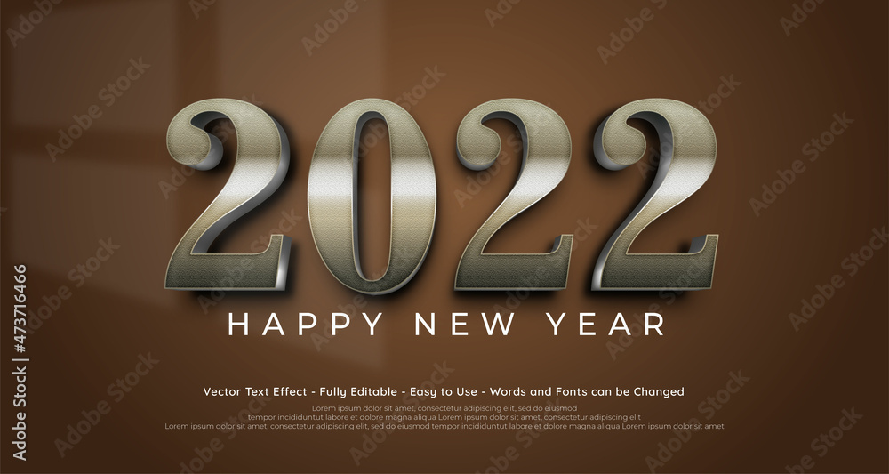 Happy new year 2022 luxury graphic Styles, editable style effect template Happy new year 2022 luxury graphic Styles, editable style effect template