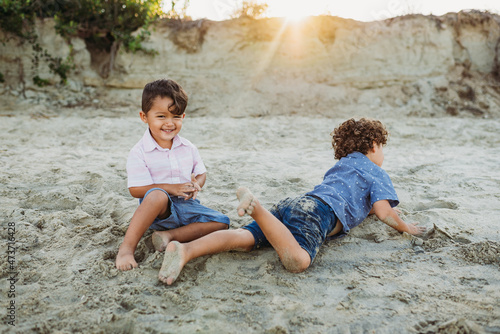 Brothers at the beach