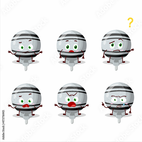 Cartoon character of white lolipop wrapped with what expression