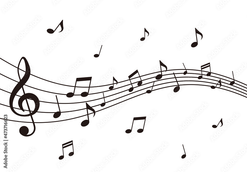 音符イラスト 楽譜のシルエット素材 Stock Vector Adobe Stock