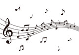 音符イラスト 楽譜のシルエット素材