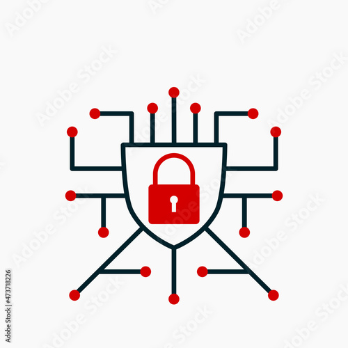 Cyber Security Icon, Internet Security Vector Image Illustration