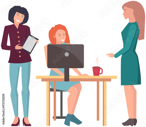 Businesspeople have project strategy planning meeting. Teamwork with business plan, creating new creative project. Meeting to discuss starting business. Colleagues discussing work in entrepreneurship